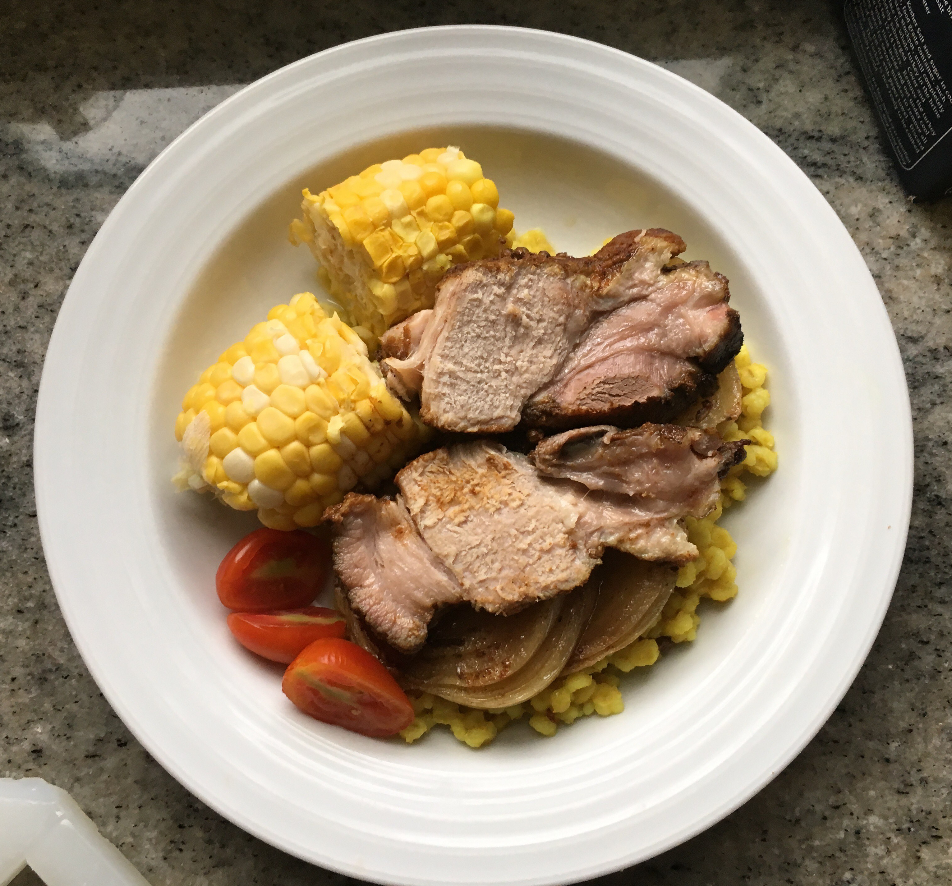 BBQ slow cooked pork shoulder dinner