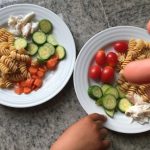 Picture of kids' plates with roast snapper.