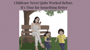 Mom watching her 2 kids in the park while on a work call, holding her smart phone.