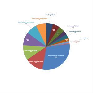 Pie chart with results from the pandemic study, what are you the most discouraged about?
