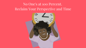 Image of stressed Mom with a clock pressing down on her head. Reclaim Your Time