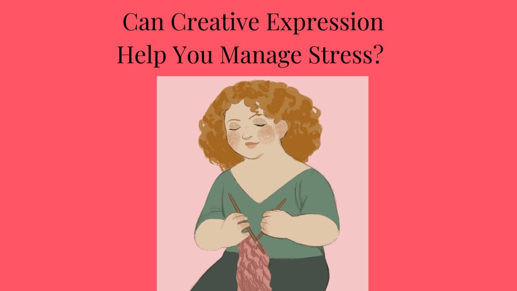 Image of woman sitting and knitting