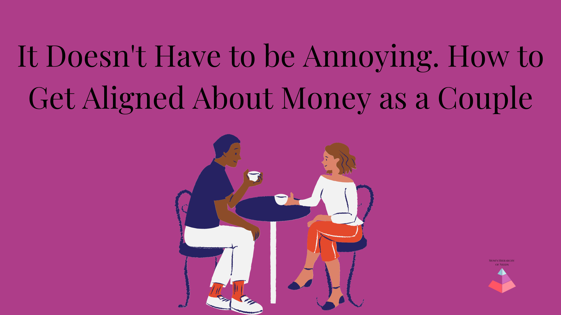 Image of a couple smiling at each other, holding a cup of coffee sitting at a small table.