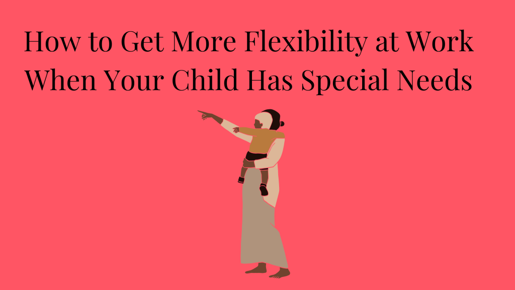 Image of a Mom holding a toddler in her arms and pointing