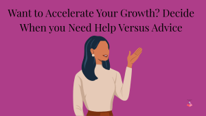 An illustration of a woman holding up her hand as if to ask a question