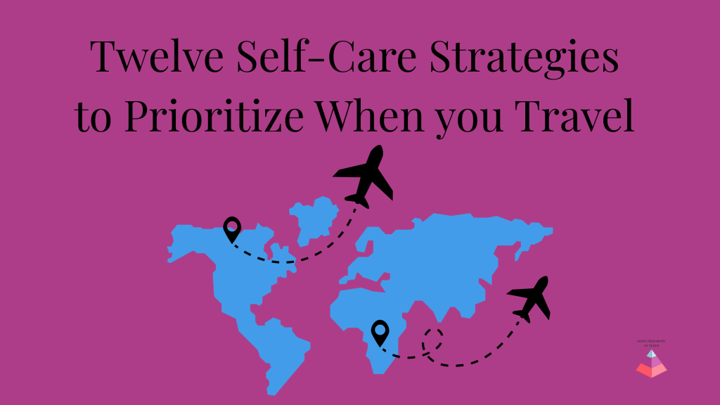 Illustration of a global map with airplanes hovering over