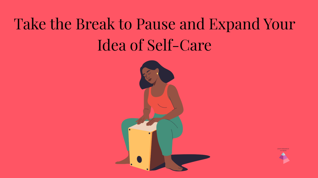 Image of a woman playing a drum and making music